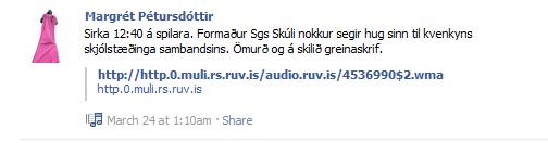 Margrét Pétursdóttir tjáir sig um ummæli formanns Starfsgreinasambandsins